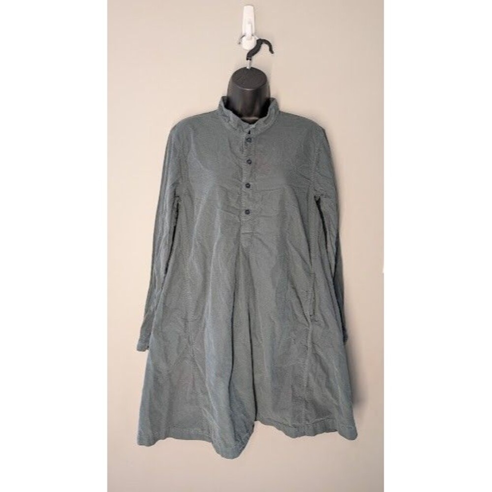 CP Shades Teton Aspen Corduroy Tunic Dress S Green Lagenlook Minimal Oversized
